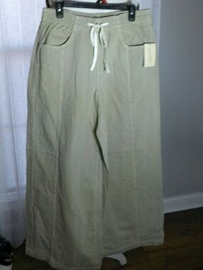 UNIVERSAL THREADS NWT High Rise Extra Wide Leg Pull-On Khaki Denim Pants M